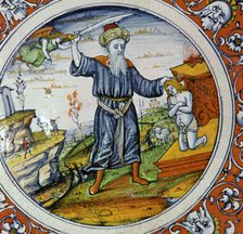 Dish showing the Sacrifice of Isaac, 16th century. Artist: Nessus Painter