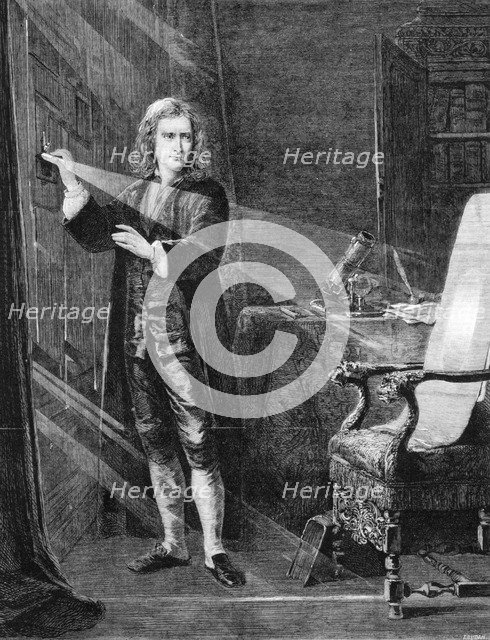 'Newton Investigating Light', c1879. Artist: Unknown