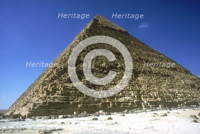 Pyramid of Khafre (Chephren), Giza, Egypt, 4th Dynasty, 26th century BC. Artist: Unknown