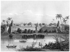 'View of the Palace of Agra, from the river', c1860. Artist: Unknown