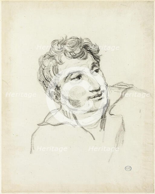 Bust of a Man, Head Turned to Right, c. 1810. Creator: Jacques-Louis David.