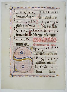 Manuscript Leaf with Initial S, from an Antiphonary, German, second quarter 15th century. Creator: Unknown.