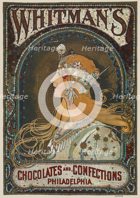 Whitman's chocolates and confections. Philadelphia , c. 1900. Creator: Mucha, Alfons Marie (1860-1939).