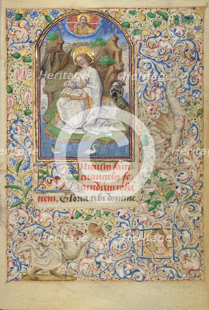 Saint John on Patmos; Hours of Simon de Varie, 1455. Creator: Dunois Master.