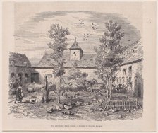 Interior View of a Farm, from "Le Magasin Pittoresque", ca. 1852. Creator: Charles Tamisier.