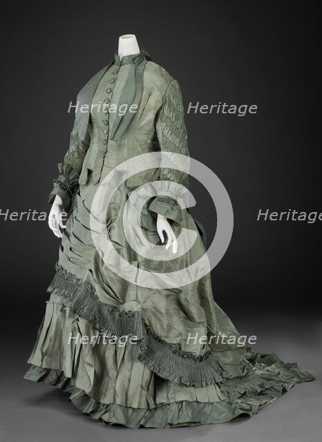 Trousseau Dress (Bodice, Skirt, Hoop), about 1867, altered early 1870s. Creator: Unknown.