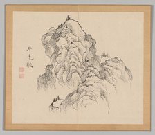 Double Album of Landscape Studies after Ikeno Taiga, Volume 1 (leaf 16), 18th century. Creator: Aoki Shukuya (Japanese, 1789).