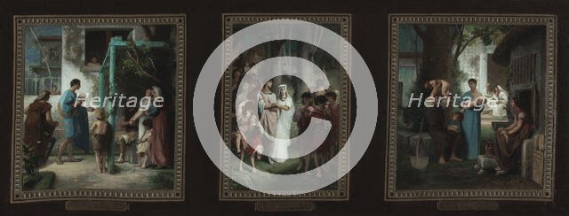 Esquisse pour la salle des mariages la mairie du 7ème arrondissement : La demande..., 1876. Creator: Emile Levy.