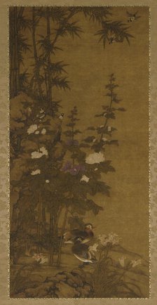 Hollyhocks and Ducks, 16th century. Creator: Unknown.