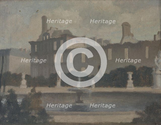 View of the Tuileries Palace, after the fire in the commune: the Marsan pavilion and..., c1880. Creator: Unknown.