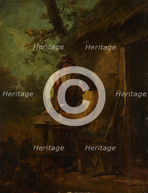 Peasants in front of a Hut, c1790. Creator: George Morland.