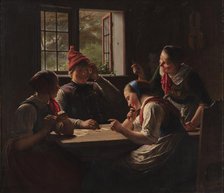 The card players, 1862 Creator: Julius Exner.