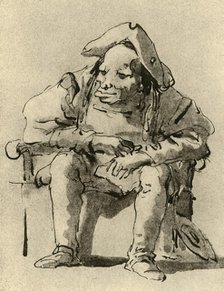 'Caricature of a man seated', mid 18th century, (1928). Artist: Giovanni Battista Tiepolo.