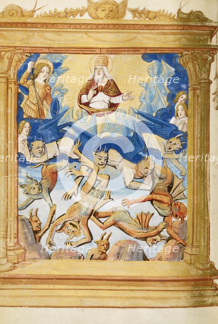 The Fall of Lucifer. From Book of Hours, c. 1500. Artist: Anonymous  