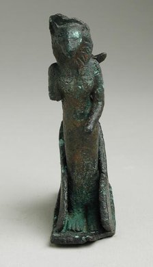 Dog Headed Bird Figurine Protecting a Female Lioness Deity, Late Period-Ptolemaic Period... Creator: Unknown.
