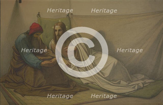 Christ and Nicodemus: Nighttime teaching (first composition), 1863. Creator: Eduard von Steinle.