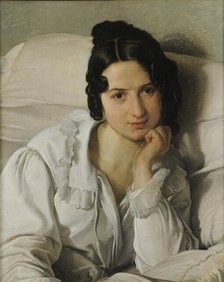 Portrait of Carolina Zucchi (The Sick Woman or Carolina in Bed), c1825. Creator: Hayez, Francesco (1791-1882).