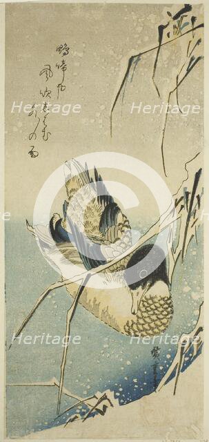 Ducks in snow, 1830s. Creator: Ando Hiroshige.