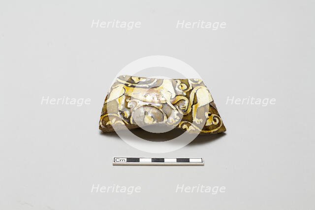 Fragmentary side of a vessel with animal designs, Saljuq period, ca. 1200. Creator: Unknown.