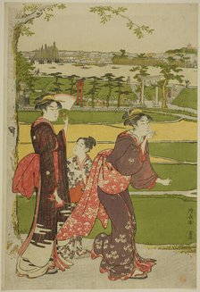 Women Visiting Mimeguri Shrine, c. 1787. Creator: Torii Kiyonaga.