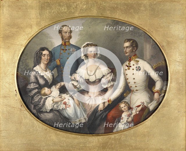 The Emperor Family of Austria, 1856. Artist: Bayer, Joseph (1820-1879)