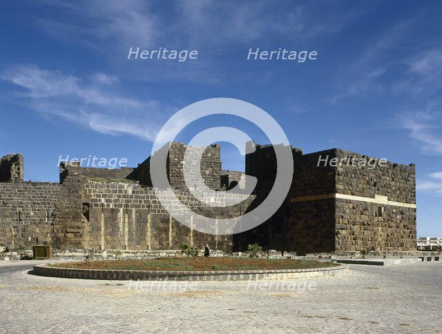View of the citadel, built in the 8th century, Bosra, Syria, 2001. Creator: LTL.