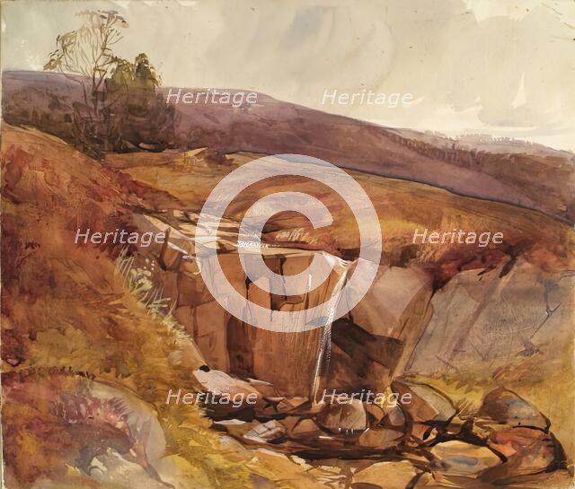 Landscape - Waterfall, c1840s. Creator: John Phillip.