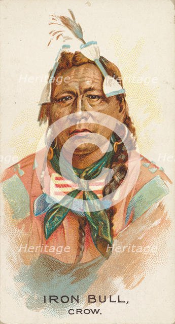 Iron Bull, Crow, from the American Indian Chiefs series (N2) for Allen & Ginter Cigarettes..., 1888. Creator: Allen & Ginter.