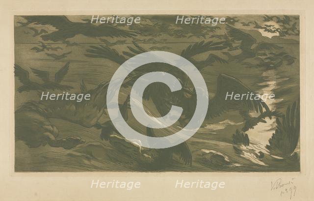 Birds of Prey, 1893. Creator: Victor Emile Prouvé (French, 1858-1943).