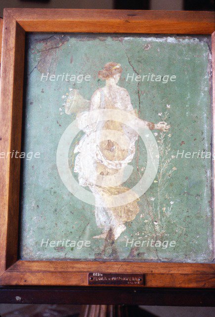 Flora or Primavera, Roman wall painting from Pompeii, c1st century. Creator: Unknown.