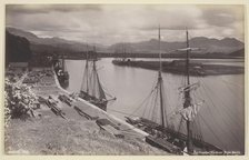 Portmadoc Harbour from Borth, 1860/94. Creator: Francis Bedford.