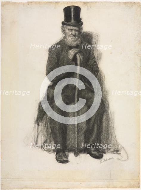 Study of an Old Man (Possibly a Study for Portrait of Peter Folger), c. 1886. Creator: Eastman Johnson (American, 1824-1906).