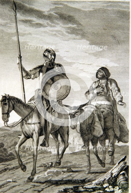 Illustration in the work 'Don Quixote of La Mancha', revised edition by the Royal Spanish Academy…