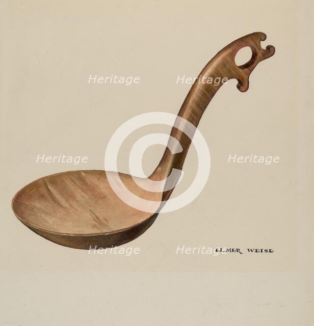 Wooden Dipper, c. 1938. Creator: Elmer Weise.
