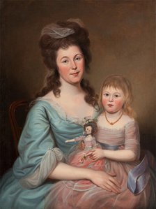 Peggy Sanderson Hughes and her Daughter, c1788-1789. Creator: Charles Willson Peale.