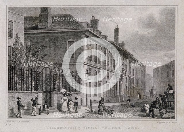 Goldsmiths' Hall, London, c1827. Artist: W Wallis