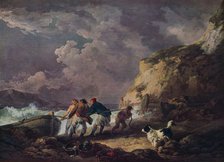 'Seashore: Fishermen Hauling in a Boat', 1791. Creator: George Morland.
