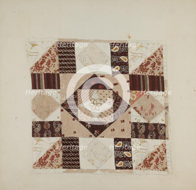 Printed Cotton (Quilt), 1935/1942. Creator: John Tubrant.