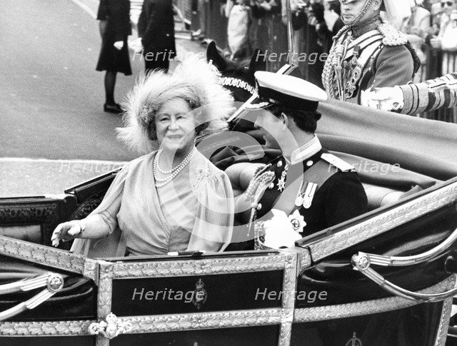 The Queen Mother and Prince Charles, London, 1980. Creator: Unknown.