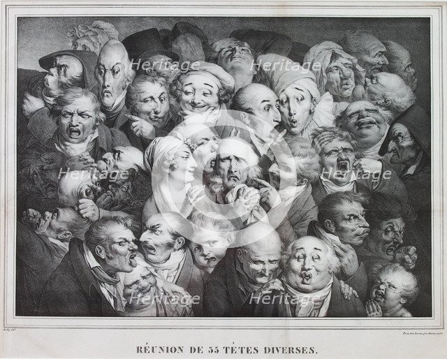 Group of Thirty-Five Heads, 1825. Artist: Boilly, Louis-Léopold (1761-1845)