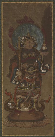 One of the twelve deva: Bishamon-ten (Vaisravana), late 15th-early 16th century. Creator: Unknown.