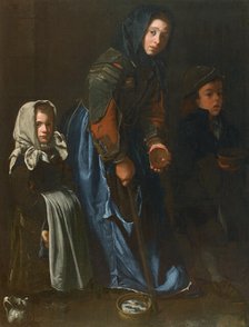 Beggar woman with two children, Last quarter of the 17th century. Creator: Master of Blue Jeans (active around 1675-1700).