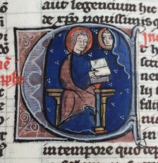 I'm reading the Letters of Abelard and Heloise. From the Bible moralisée, 13th century. Artist: Anonymous  