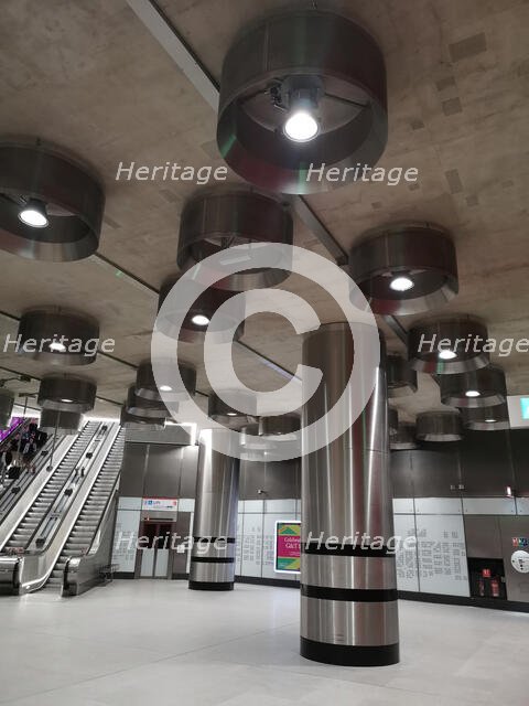 Elizabeth Line, Tottenham Ct Rd, London,UK, May 2022. Creator: Ethel Davies.
