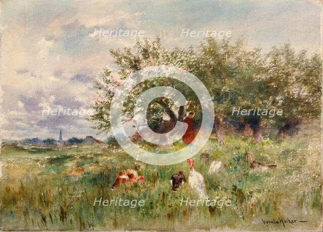 Watching the Turkeys, late 19th-early 20th century. Creator: Horatio Walker.