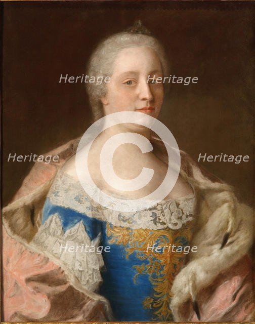 Portrait of Empress Maria Theresia of Austria (1717-1780), ca 1744 . Creator: Liotard, Jean-Étienne (1702-1789).