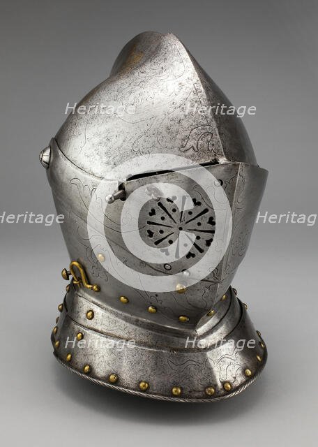 Close Helmet for Foot Tournament at the Barriers, Augsburg, 1591. Creator: Anton Peffenhauser.