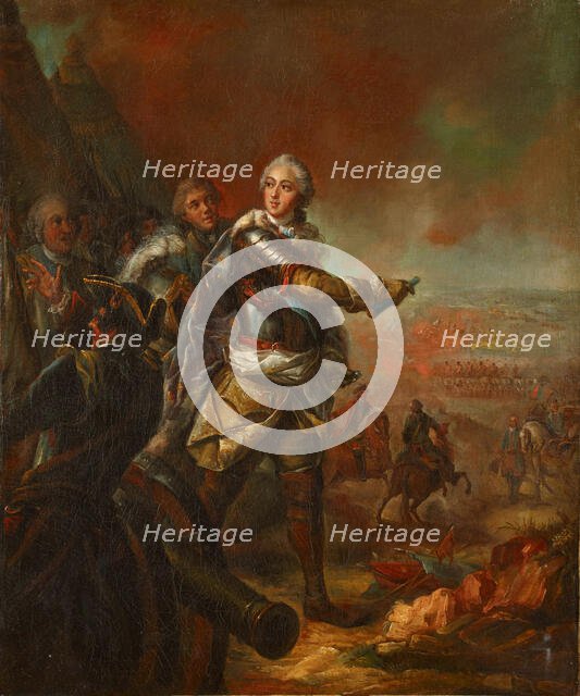 King Louis XV of France (1710-1774) at the battlefield, c1745. Creator: Anonymous.