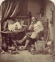 Don Quixote in His Study, 1857. Creator: William Henry Lake Price.