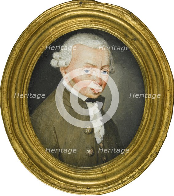 Portrait of Immanuel Kant (1724-1804), 1765. Artist: Springer, Friedrich Wilhelm (active 18th century)